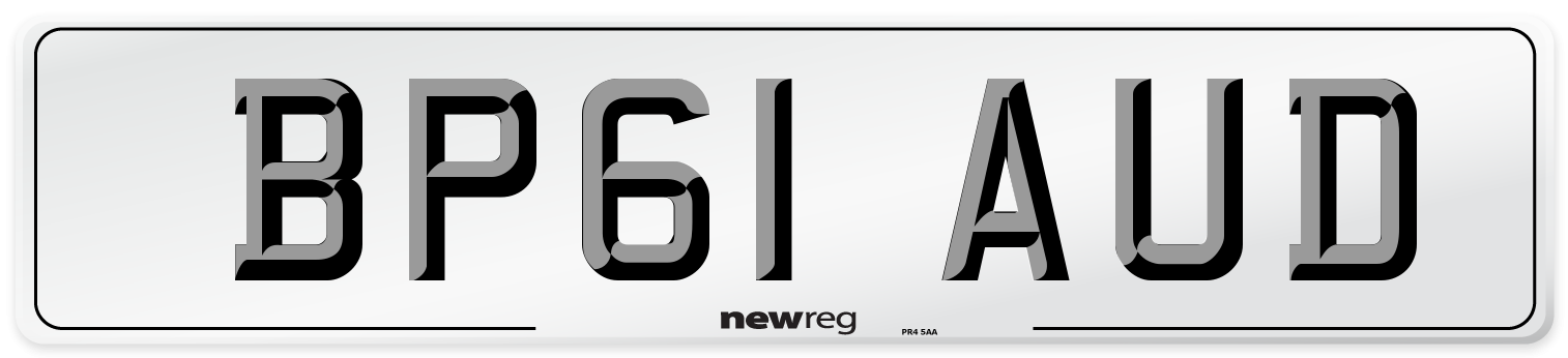 BP61 AUD Number Plate from New Reg